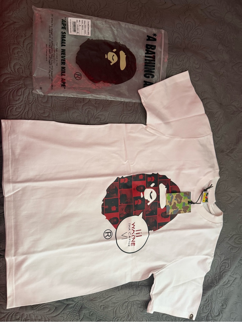 A Bathing Ape White Graphic Short Sleeve Tee